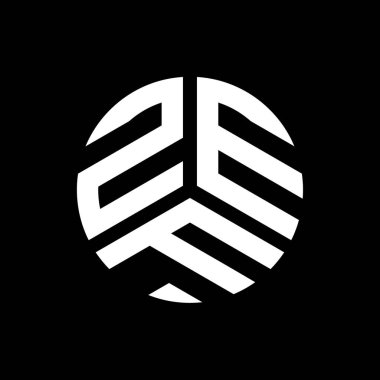 Siyah arka planda ZEF harf logosu tasarımı. ZEF yaratıcı harflerin baş harfleri logo kavramı. ZEF harf tasarımı.