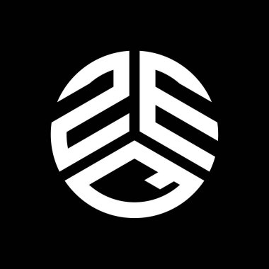 Siyah arka planda ZEQ harfi logo tasarımı. ZEQ yaratıcı harflerin baş harfleri logo kavramı. ZEQ harf tasarımı.