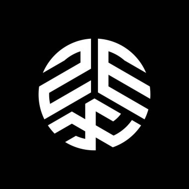 Siyah arkaplanda ZEX harf logosu tasarımı. ZEX yaratıcı harflerin baş harfleri logo kavramı. ZEX harf tasarımı.