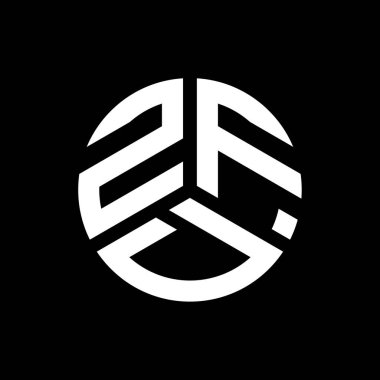 Siyah arka planda ZFD harf logosu tasarımı. ZFD yaratıcı harflerin baş harfleri logo kavramı. ZFD harf tasarımı.