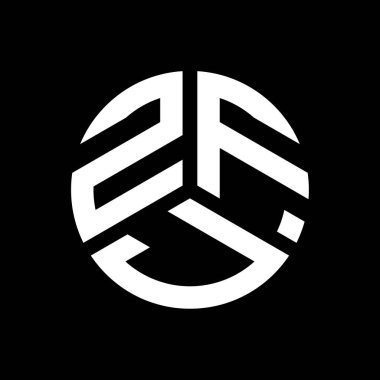 Siyah arka planda ZFJ harf logosu tasarımı. ZFJ yaratıcı harflerin baş harfleri logo kavramı. ZFJ harf tasarımı.