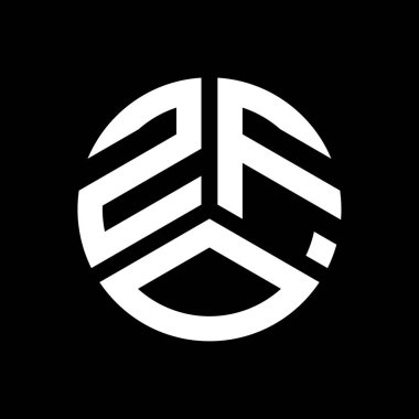 Siyah arka planda ZFO harfi logosu tasarımı. ZFO yaratıcı harflerin baş harfleri logo kavramı. ZFO harfi tasarımı.