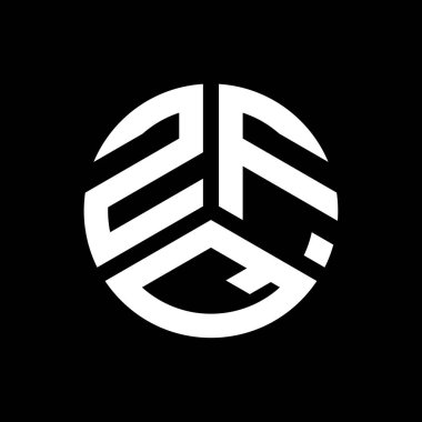 Siyah arka planda ZFQ harf logosu tasarımı. ZFQ yaratıcı harflerin baş harfleri logo kavramı. ZFQ harf tasarımı.