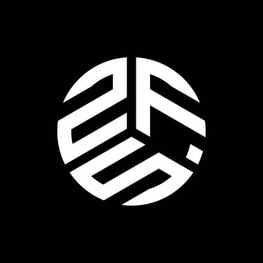 Siyah arka planda ZFS harf logosu tasarımı. ZFS yaratıcı harf logosu konsepti. ZFS harf tasarımı.