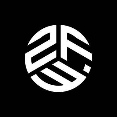 Siyah arka planda ZFW harf logosu tasarımı. ZFW yaratıcı harflerin baş harfleri logo kavramı. ZFW harf tasarımı