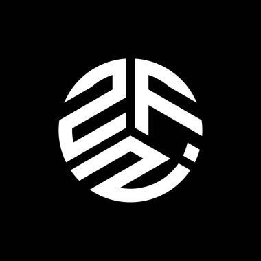 Siyah arkaplanda ZFZ harf logosu tasarımı. ZFZ yaratıcı harflerin baş harfleri logo kavramı. ZFZ harf tasarımı.