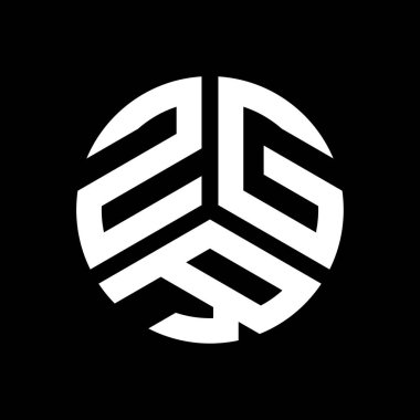 Siyah arka planda ZGR harf logosu tasarımı. ZGR yaratıcı harflerin baş harfleri logo kavramı. ZGR harf tasarımı.