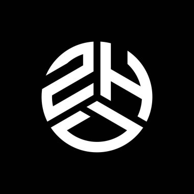 Siyah arkaplanda ZHD harf logosu tasarımı. ZHD yaratıcı harflerin baş harfleri logo kavramı. ZHD harf tasarımı.