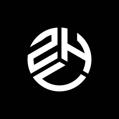 Siyah arkaplanda ZHV harf logosu tasarımı. ZHV yaratıcı harflerin baş harfleri logo kavramı. ZHV harf tasarımı.
