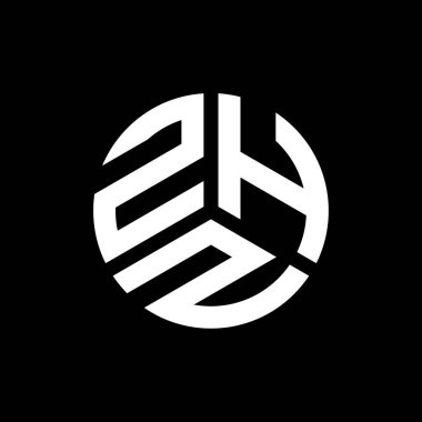 Siyah arkaplanda ZHZ harf logosu tasarımı. ZHZ yaratıcı harflerin baş harfleri logo kavramı. ZHZ harf tasarımı.