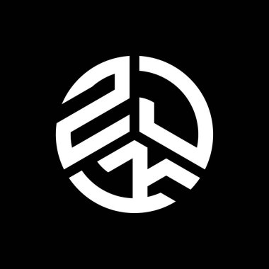 Siyah arka planda ZJK harf logosu tasarımı. ZJK yaratıcı harflerin baş harfleri logo kavramı. ZJK harf tasarımı.