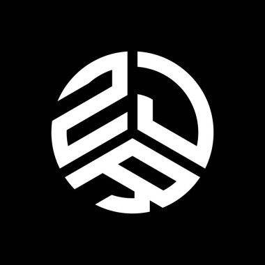 Siyah arka planda ZJR harf logosu tasarımı. ZJR yaratıcı harflerin baş harfleri logo kavramı. ZJR harf tasarımı.