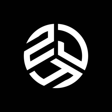 Siyah arkaplanda ZJY harf logosu tasarımı. ZJY yaratıcı harflerin baş harfleri logo kavramı. ZJY harf tasarımı.