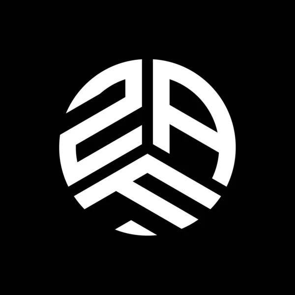 Diseño Del Logotipo Letra Zaf Sobre Fondo Negro Zaf Iniciales — Archivo Imágenes Vectoriales
