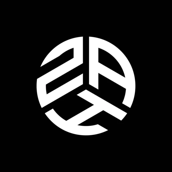Logo Lettera Zah Disegno Sfondo Nero Logo Creativo Delle Iniziali — Vettoriale Stock