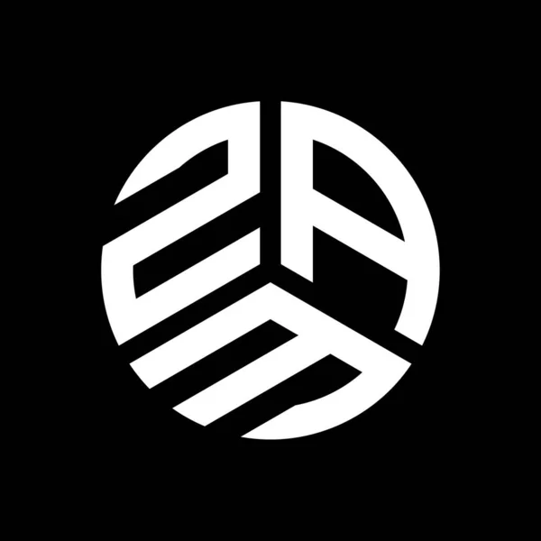 Zam Logo Zwarte Achtergrond Zam Creatieve Initialen Letterlogo Concept Ontwerp — Stockvector