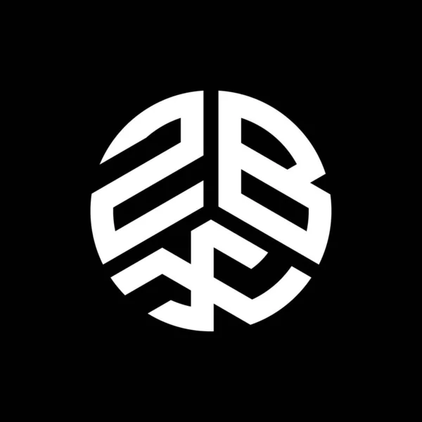 Logo Desain Huruf Zbx Pada Latar Belakang Hitam Konsep Logo - Stok Vektor