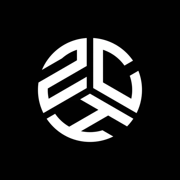 Siyah Arka Planda Zch Harfi Logo Tasarımı Zch Yaratıcı Harflerin — Stok Vektör
