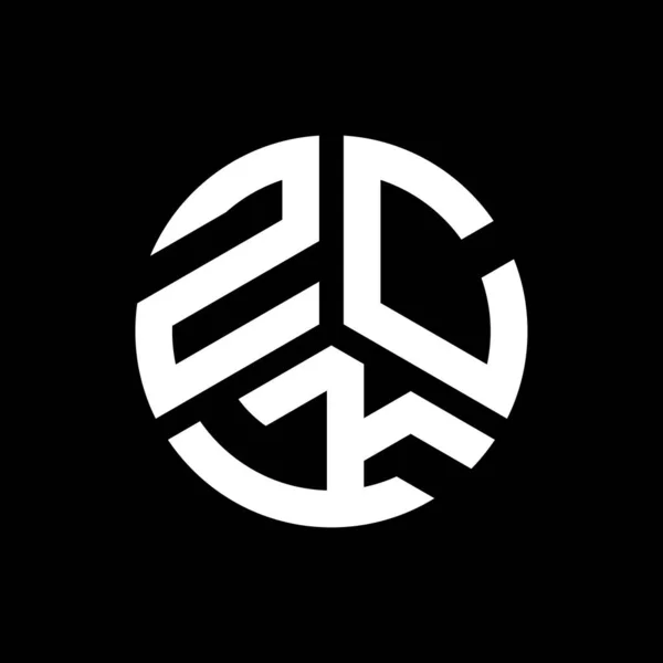 Design Logotipo Carta Zck Fundo Preto Zck Iniciais Criativas Conceito — Vetor de Stock