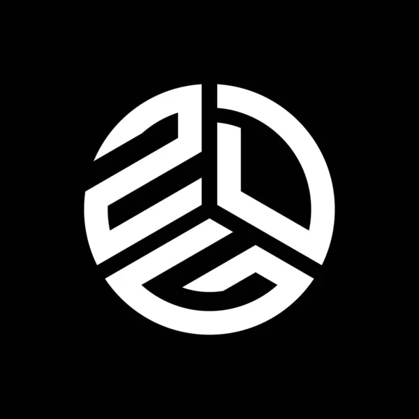 Diseño Del Logotipo Letra Zdg Sobre Fondo Negro Zdg Iniciales — Vector de stock