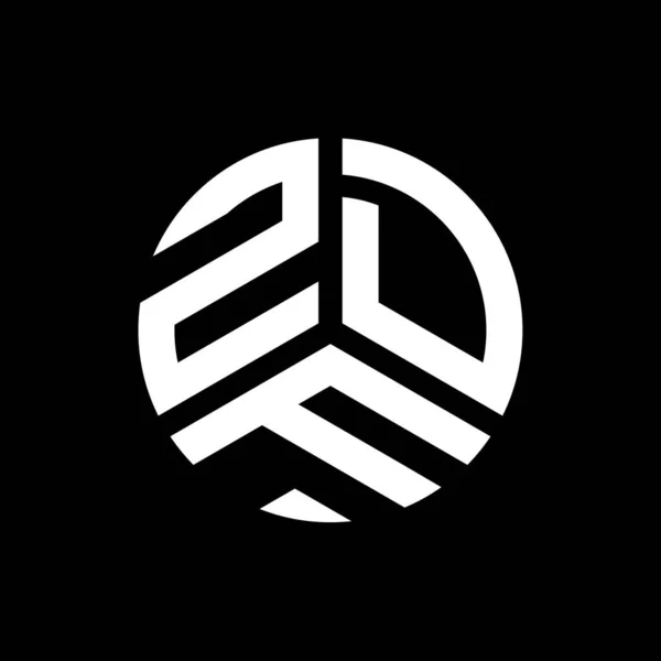 Σχεδιασμός Λογότυπου Γραμμάτων Zdf Μαύρο Φόντο Δημιουργικά Αρχικά Zdf Έννοια — Διανυσματικό Αρχείο