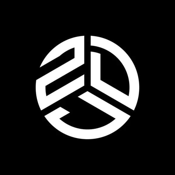 Zdj Schriftzug Logo Design Auf Schwarzem Hintergrund Zdj Kreative Initialen — Stockvektor