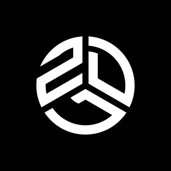 Zdl Logo Zwarte Achtergrond Zdl Creatieve Initialen Letterlogo Concept Ontwerp — Stockvector