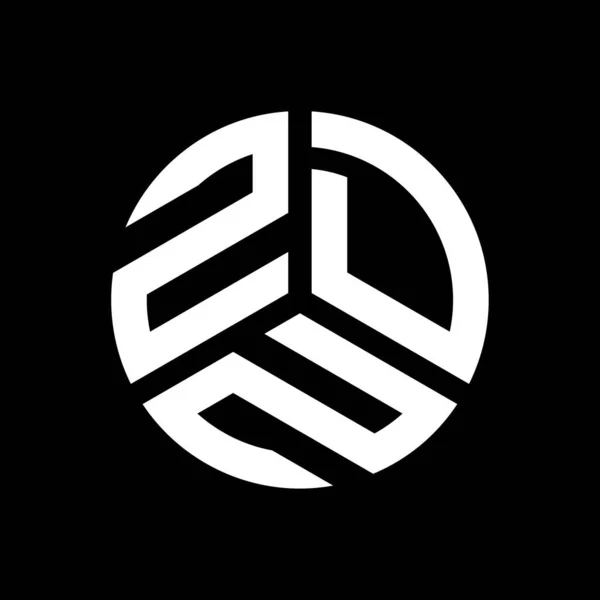 黒の背景にZdnの文字のロゴデザイン Zdnクリエイティブイニシャルレターロゴコンセプト Zdnの文字デザイン — ストックベクタ