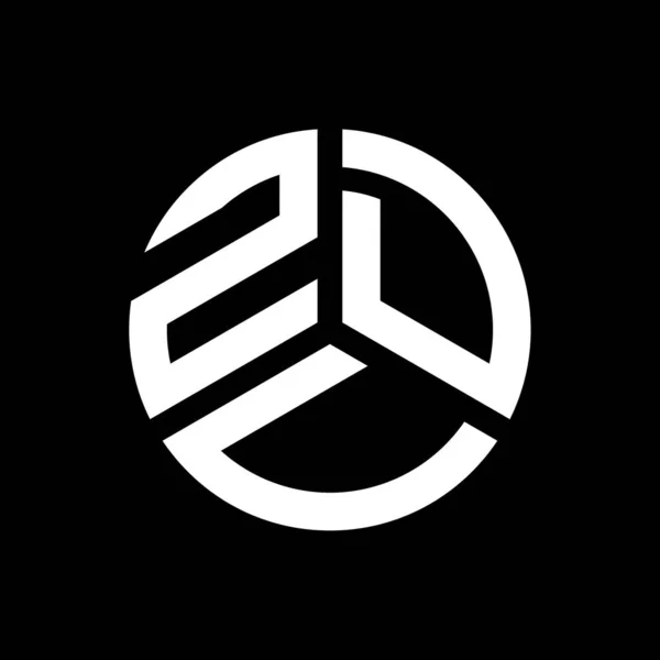 Diseño Del Logotipo Letra Zdv Sobre Fondo Negro Zdv Iniciales — Vector de stock