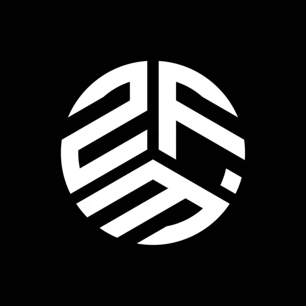 Logo Lettera Zfm Disegno Sfondo Nero Zfm Creativo Sigle Lettera — Vettoriale Stock