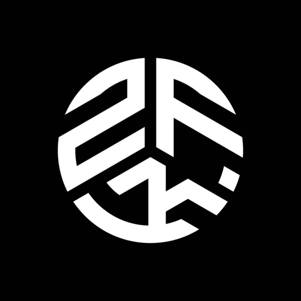 Дизайн Логотипа Буквы Zfk Черном Фоне Концепция Логотипа Инициалами Zfk — стоковый вектор