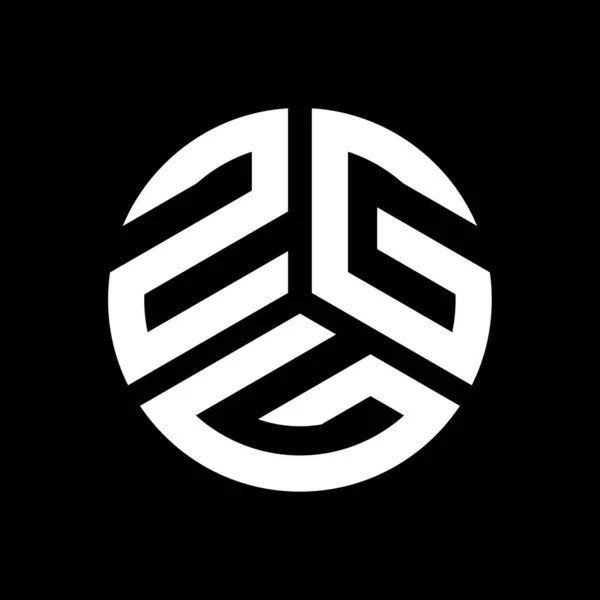 Zgg Lettre Logo Design Sur Fond Noir Zgg Initiales Créatives — Image vectorielle