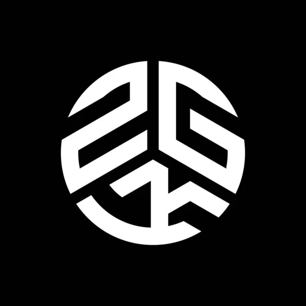 Дизайн Логотипа Zgk Чёрном Фоне Концепция Логотипа Zgk Дизайн Букв — стоковый вектор