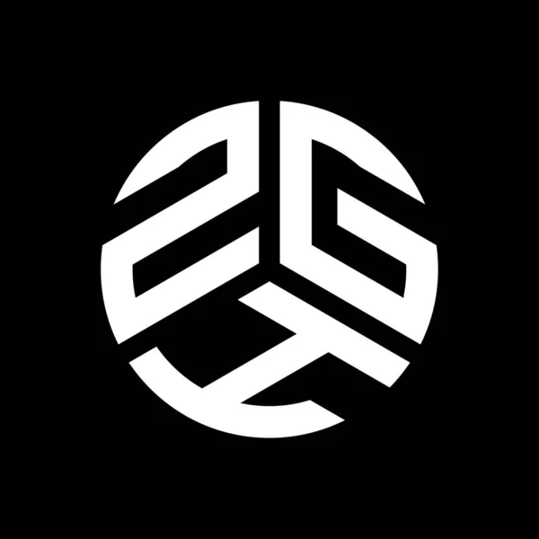 Siyah Arka Planda Zgh Harfi Logo Tasarımı Zgh Yaratıcı Harfler — Stok Vektör