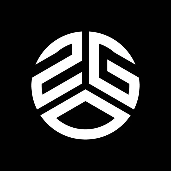 Zgo Logo Ontwerp Zwarte Achtergrond Zgo Creatieve Initialen Letter Logo — Stockvector