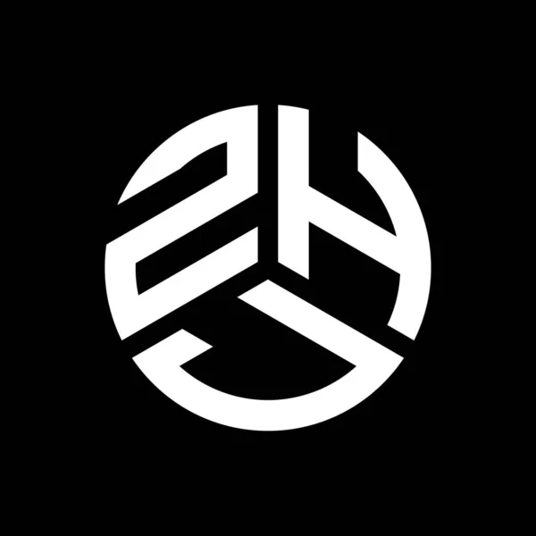 Projekt Logo Litery Zhj Czarnym Tle Zhj Twórcze Inicjały Koncepcja — Wektor stockowy