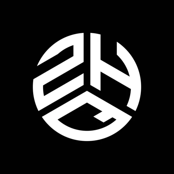 Σχεδιασμός Λογότυπου Γράμματος Zhq Μαύρο Φόντο Δημιουργικά Αρχικά Zhq Έννοια — Διανυσματικό Αρχείο