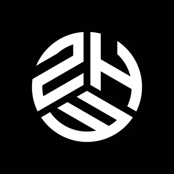 Diseño Del Logotipo Letra Zhw Sobre Fondo Negro Zhw Iniciales — Archivo Imágenes Vectoriales