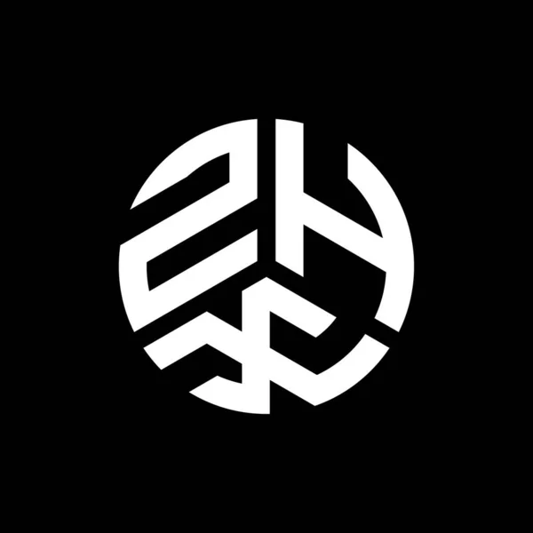 Diseño Del Logotipo Letra Zhx Sobre Fondo Negro Zhx Iniciales — Vector de stock