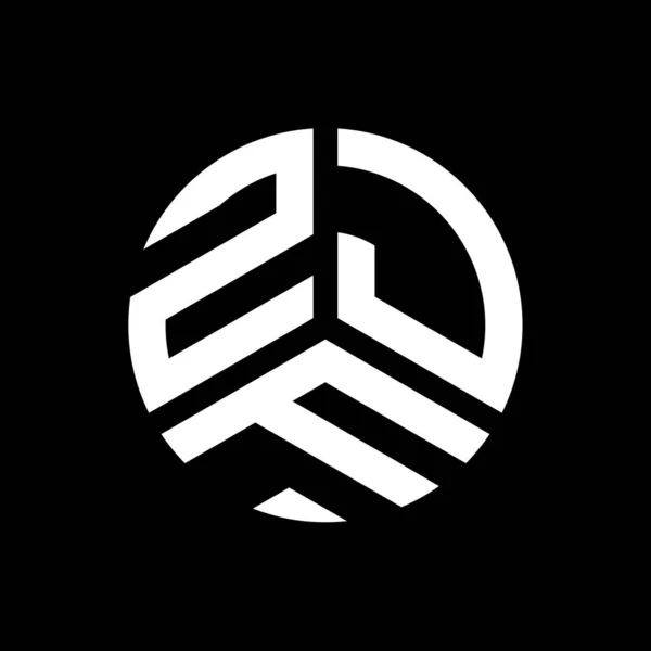 Logo Desain Huruf Zjf Pada Latar Belakang Hitam Zjf Kreatif - Stok Vektor