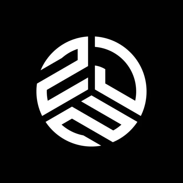 Logo Desain Huruf Zjn Pada Latar Belakang Hitam Konsep Logo - Stok Vektor