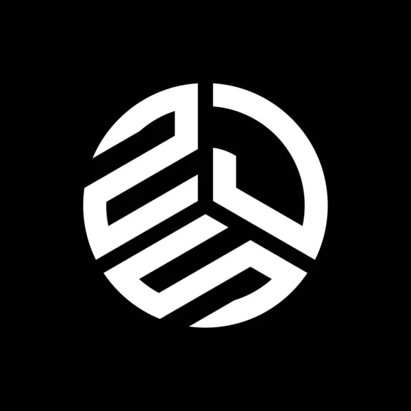 Zjs Letter Logo Ontwerp Zwarte Achtergrond Zjs Creatieve Initialen Letter — Stockvector