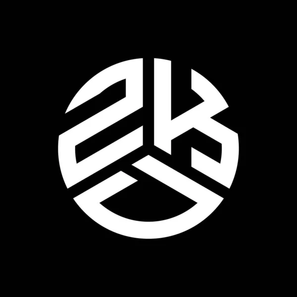 Zkd Brev Logotyp Design Svart Bakgrund Zkd Kreativa Initialer Brev — Stock vektor
