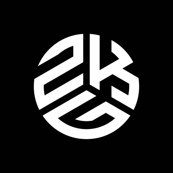 Projeto Logotipo Carta Zkg Fundo Preto Zkg Iniciais Criativas Conceito — Vetor de Stock