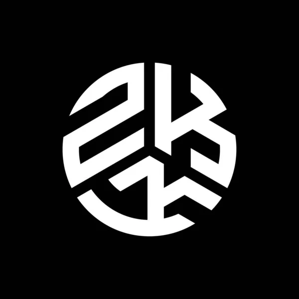 Logo Desain Huruf Zkk Pada Latar Belakang Hitam Konsep Logo - Stok Vektor
