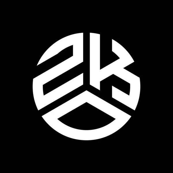 Diseño Del Logotipo Letra Zko Sobre Fondo Negro Zko Iniciales — Archivo Imágenes Vectoriales