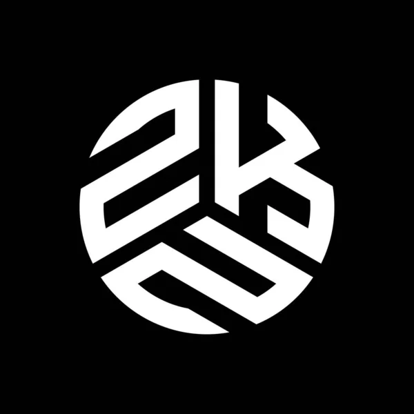 Logo Desain Huruf Zkn Pada Latar Belakang Hitam Konsep Logo - Stok Vektor