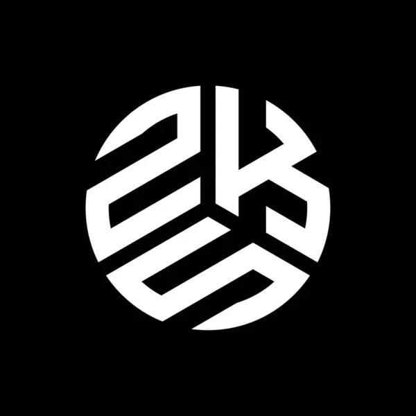 Logo Huruf Zks Desain Pada Latar Belakang Hitam Zks Kreatif - Stok Vektor