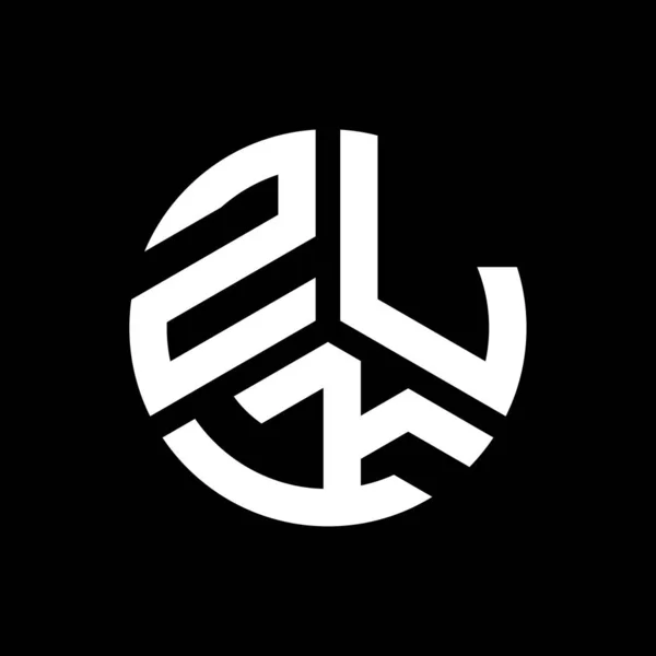Zlk文字のロゴデザインは黒を背景にしています Zlkクリエイティブイニシャルレターロゴコンセプト Zlkレターデザイン — ストックベクタ