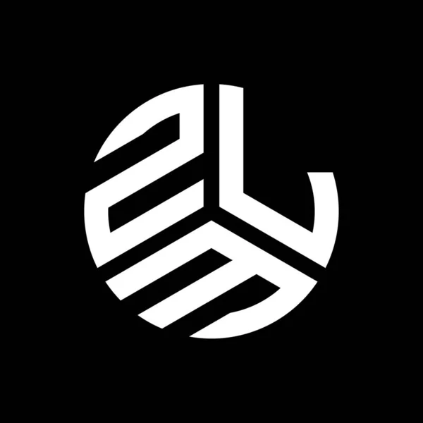 Design Logotipo Carta Zlm Fundo Preto Zlm Iniciais Criativas Conceito — Vetor de Stock